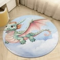 thumbnail image 5 of Cute Dragon Baby Round Small Area Rug, Print Non Slip Washable Floor Mat, Soft Throw Rug for Living Room, Powder Room Entryway, Bathroom, Bedside, 5 of 7