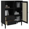 thumbnail image 2 of vidaXL Highboard SENJA Rattan Look Black 90x40x112 cm Solid Wood Pine, 2 of 5