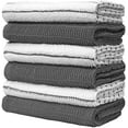 thumbnail image 3 of Premium Kitchen Towels (16x 28, 6 Pack)  Large Cotton Kitchen Hand Towels Chef Weave Design 380 GSM Highly Absorbent Tea Towels Set With Hanging Loop  Grey, 3 of 8