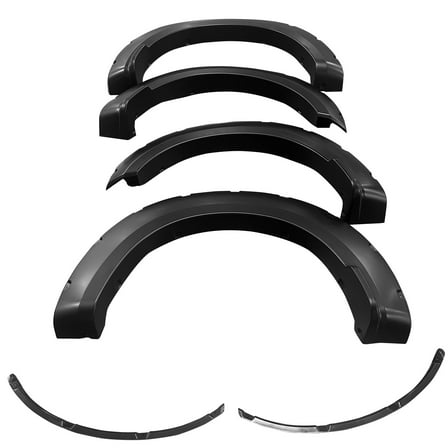 Ikon Motorsports Fender Flares Wheel Arch Extension Compatible with 2017-2020 Ford F-250 F-350 Super Duty, Pocket Riveted Style Injection Molded PP Smooth 4PCS Set