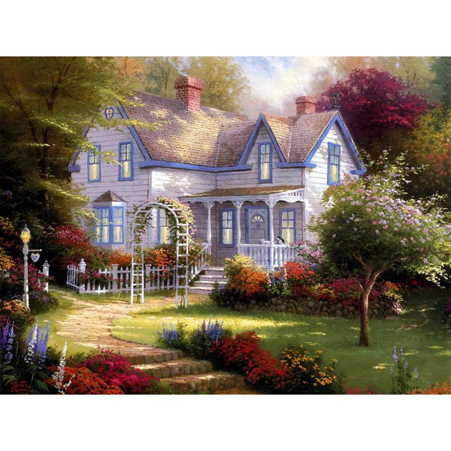 Taladro Diamante Pintura (DE0020) 5D DIY Paisaje redondo completo Bordado de punto de cruz (C 30x40cm Hugtrwg Para estrenar