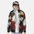 thumbnail image 2 of Balery Eagle With Hat And Roses Sudadera ligera de manga larga con capucha y protección solar UPF 50+ para hombre y mujer, ideal para pesca y running-Small, 2 of 7