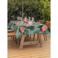 thumbnail image 3 of Outdoor Tablecloths with Umbrella Hole & Zipper, Pink Flamingos Rectangle Tablecloth 60x120 Inch, Summer Botanical Watercolor Waterproof Table Cloth, Patio/Pool/Picnic Table Covers, 3 of 8