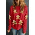 thumbnail image 5 of Women's Red Gingerbread Print Christmas Pullover Sweatshirt - Cozy Festive Top | [ZhiHiMeRi] | (US 20-22)2XL, 5 of 6