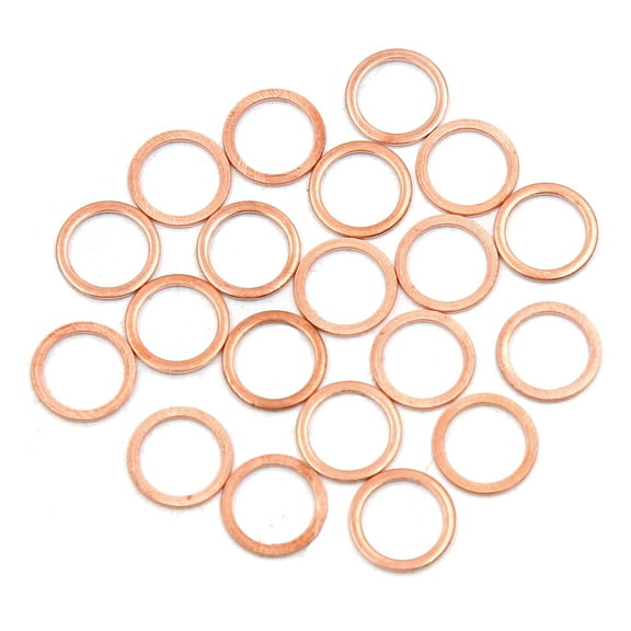 20pcs 10mm Inner Diameter Copper Washers Flat Sealing Gaskets Ring for Cars