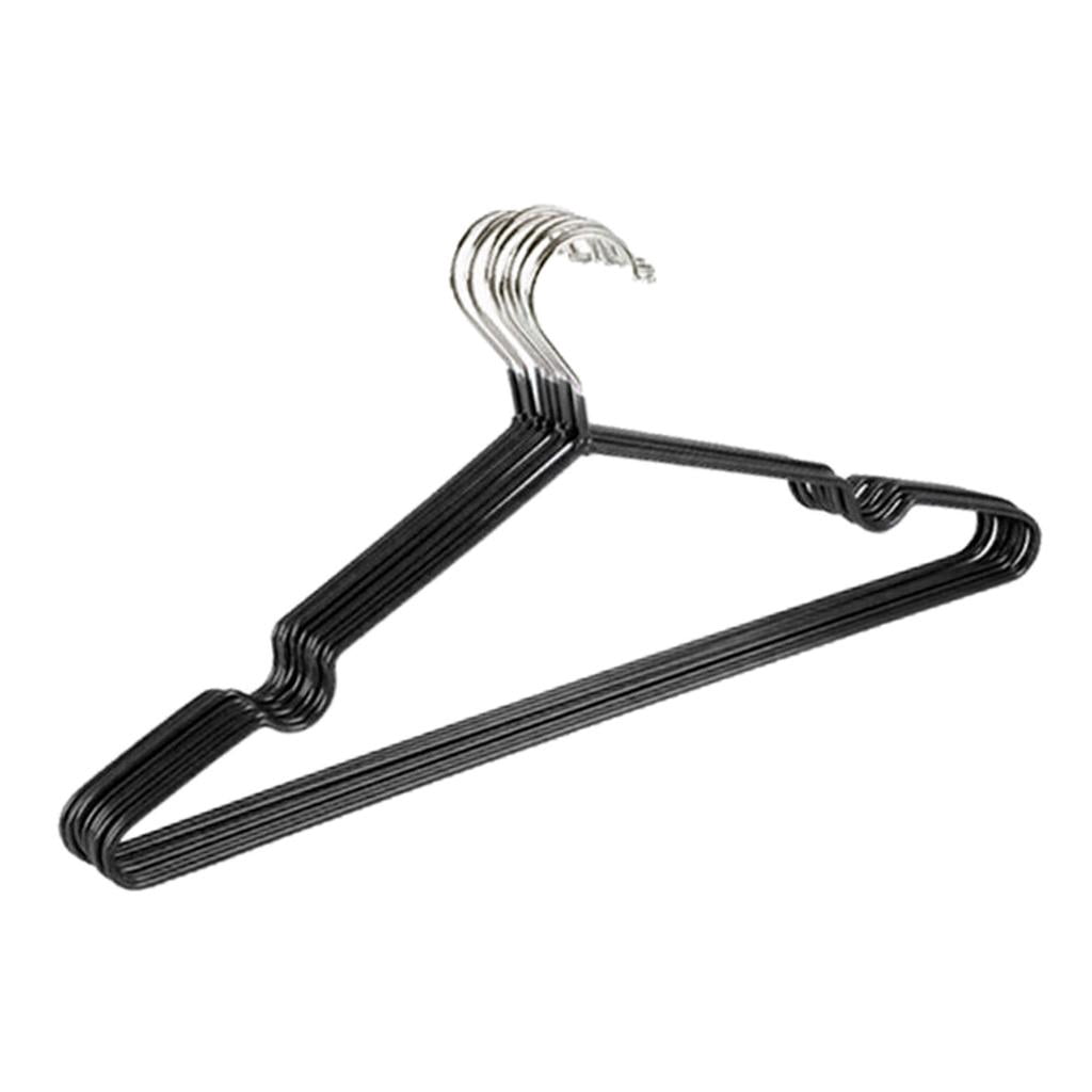 Coated Metal Hangers (10 Pack) Non Slip Hanger, Thin Space Saving Suit Hanger, Non Slip Pants Hanger, Strong & Heavy Duty Hanger - Black
