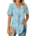 thumbnail image 3 of Fantaslook Womens Tops Dressy Blouses V Neck Short Sleeve Tunic Tops Casual Work Shirts, 3 of 8