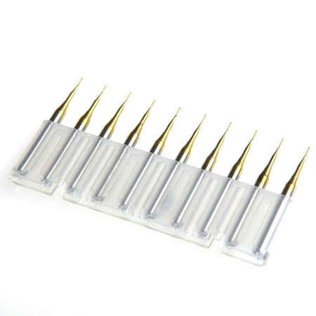 

QUSENLON 10Pcs for Titanium Coat Carbide 3.175x0.5mm End Mill Engraving Bits CNC Cutters