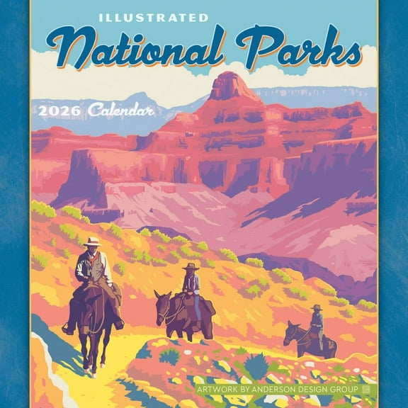 Sellers Publishing, Illustrated National Parks 2026 Mini Wall Calendar, 7'' X 7'', 12-Month Calendar with Stapled Binding