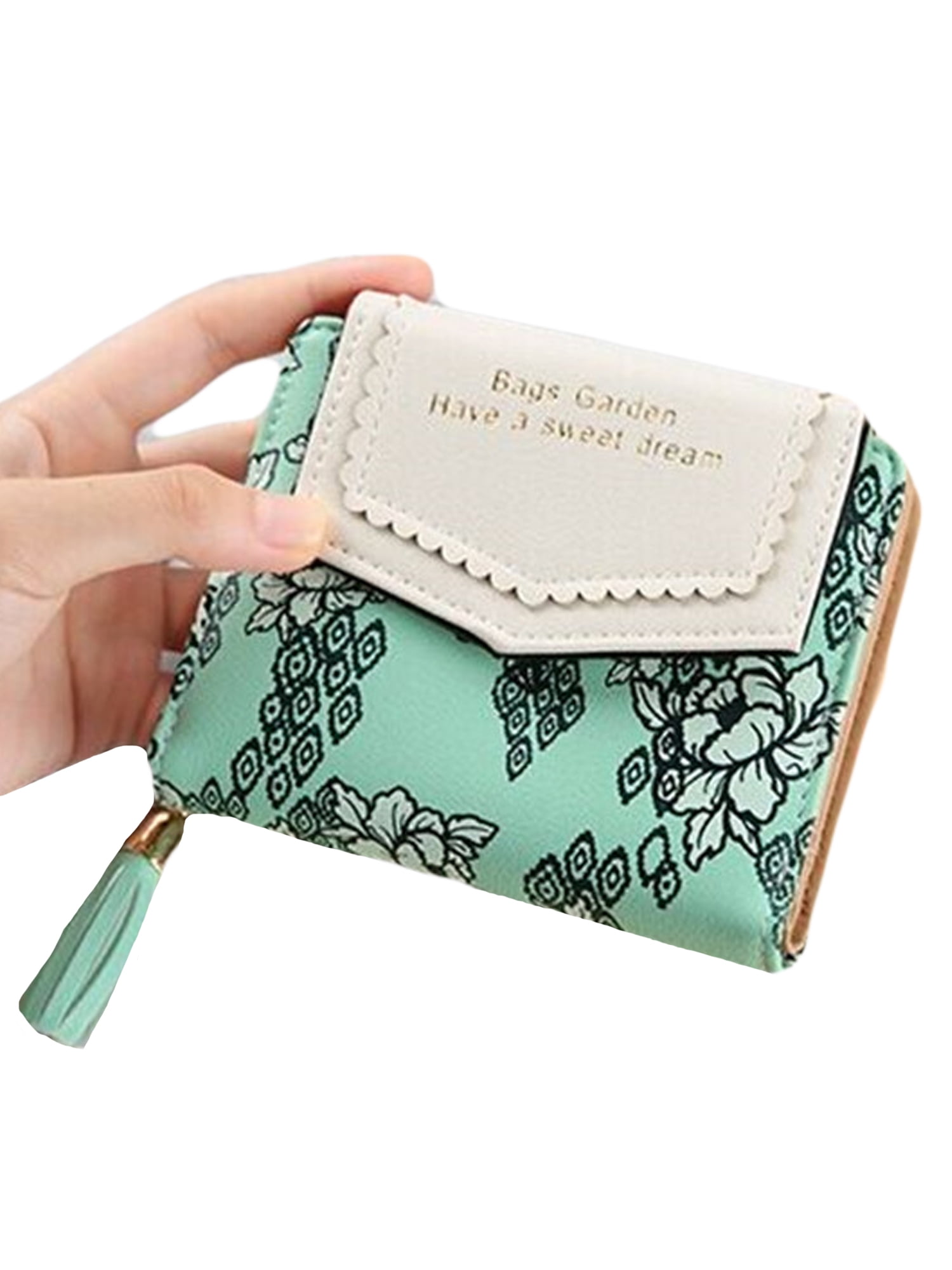Women Short Wallets Fold Leather Coin Pocket Wallet Mini Purse Card Holder Small