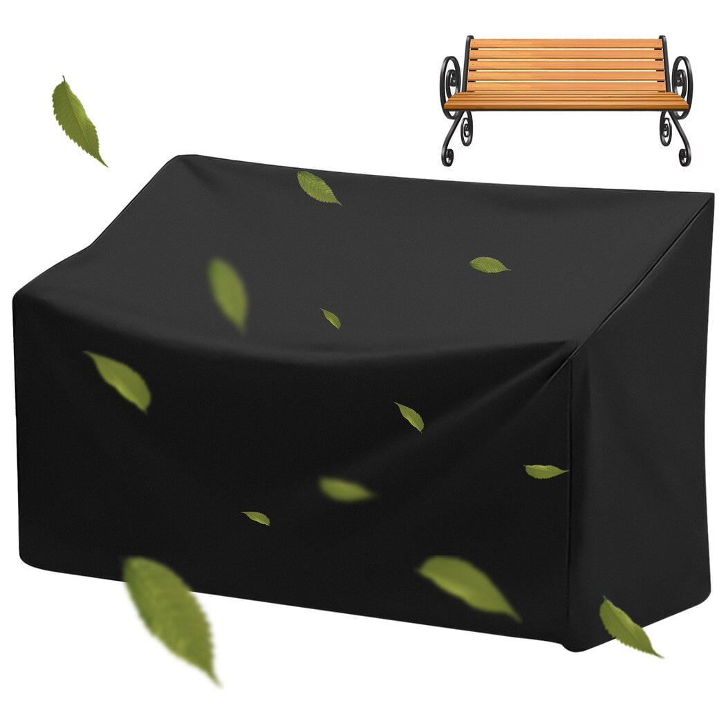 Outdoor Bench Cover, Heavy Duty 2-Seater Patio Bench Furniture Covers with Air Vents, All Weather Resistant Bench Cover for Patio Furniture, 53L x 26W x 35H inches
