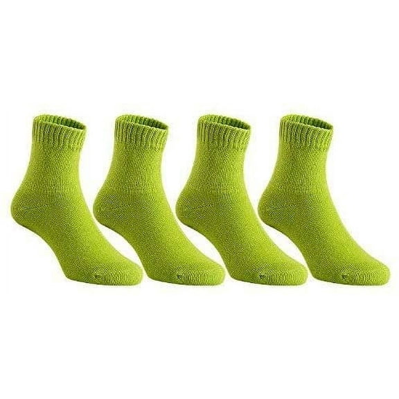 Lovely Annie Unisex Children 4 Pairs Pack Non Slip Pure Cotton Socks 1Y-3Y(Green)
