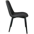 thumbnail image 4 of CRO Decor Retro Faux Leather Upholstered Dining Side Chair in Black (Set of 2), 4 of 6