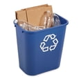 thumbnail image 4 of rubbermaid fg295673 blue medium deskside recycling container with universal recycle symbol, 28-1/8 qt capacity, 14.4 length x 10.25 width x 15 height, 4 of 6