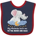thumbnail image 3 of Inktastic My Meemaw Loves Me to the Moon and Back Elephant Family Boys or Girls Baby Bib, 3 of 4