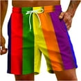 thumbnail image 2 of Puntoco Pantalones Cortos Con Estampado Hawaiano Para Hombre, Pantalones Cortos Con Bolsillo Y Cordón, Color M, 2 of 9