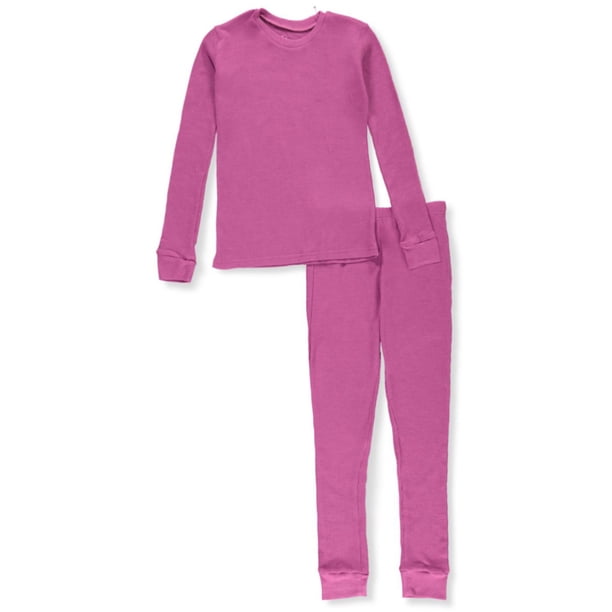 Ice2O Girls' Thermal 2Piece Long Underwear Set purple, 6 6x (Little Girls)