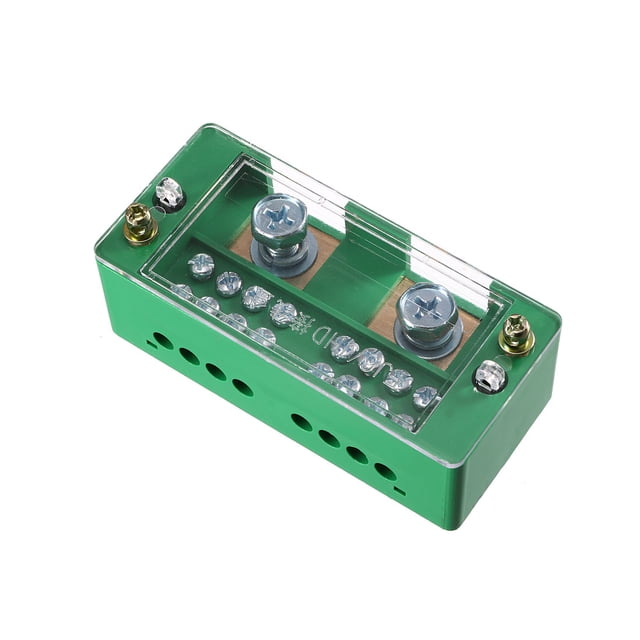 Unique Bargains 2 Inlet 8 Outlet Terminal Strip Blocks, Single Phase Distribution Block for Meter Box