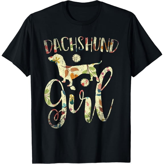 Dachshund Girl Dog Lover Women Girls Gift Vintage Dachshund T-Shirt