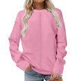 thumbnail image 2 of Xunlbb Plus Size Tops for Women, Women's Casual Crew Neck Sweatshirt Loose Soft Long Sleeve Pullover Tops S-2XL Gifts for Her, 2 of 6