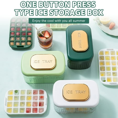 

Press-Type Ice Tray Stencil Large Capacity Ice Storage Box Ice Cubes Template