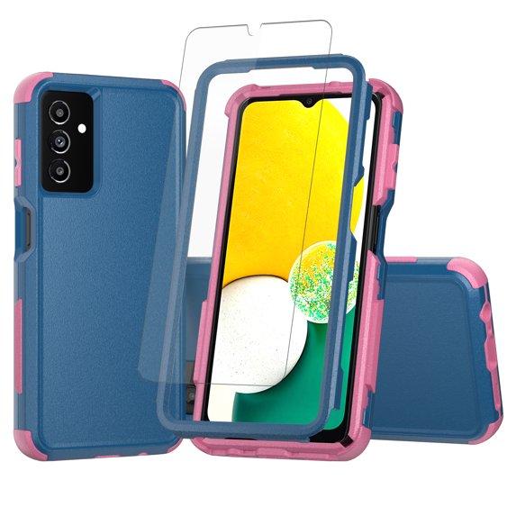 NIFFPD Galaxy A13 5G Case with Screen Protector Shockproof Drop Protection Cover for Samsung Galaxy A13 5G Navy&Pink