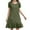 Army Green, variant on Summer Fashion Plus Size Sun Dresses for Womens 2025 Cotton And Linen Sleeves Hem Ruffle Hem Dress Long Skirt