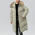thumbnail image 2 of Patlollav Womens Winter Fashion Tooling Long Slim Hooded Cotton Jacket Coat, 2 of 6