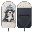 thumbnail image 5 of XYZCANDO Car Seat Cover Auto Protector, Compatible with Van Front Seats, Car Seat Towel Cover Fit for Trucks SUVs(Bernese Mountain Puppy in Snow 1pcs), 5 of 6