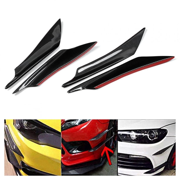 Divisor 4 Unids/set Universal Fibra De Carbono Estilo Coche Parachoques Delantero Canards Divisor Aletas Deflector