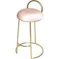thumbnail image 1 of Meridian Furniture Ring Soft Pink Velvet Counter Stool in Brushed Gold Finish, 1 of 5