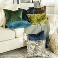thumbnail image 5 of Phantoscope Shiny Crushed Velvet with Trim Series Decorative Throw Pillow, 22" x 22", Lake Blue, 2 Pack, 5 of 6