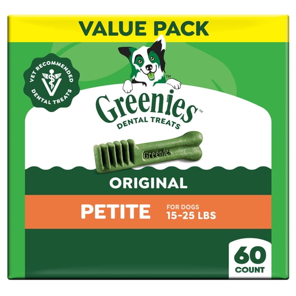 Greenies Original Petite Natural Dental Dog Treats (Various Counts)