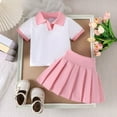 thumbnail image 4 of Toddler Baby Girl Summer Clothes Short Sleeve Polo Shirt and Mini Skirt 2Pcs Hole In One Golf Outfit Toddler Girl Golf Outfit Tops and Mini Skirt 2Pcs Set, 4 of 8