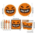 thumbnail image 3 of Vajilla de Papel para Fiesta Temática de Halloween: Platos, Vasos y Servilletas | 60 Piezas, Color Naranja, 23 Cm | Ecológica | Cocina | Incluye: 20 Bandejas, 10 Vasos, 20 Servilletas, 10 Cubiertos y, 3 of 6