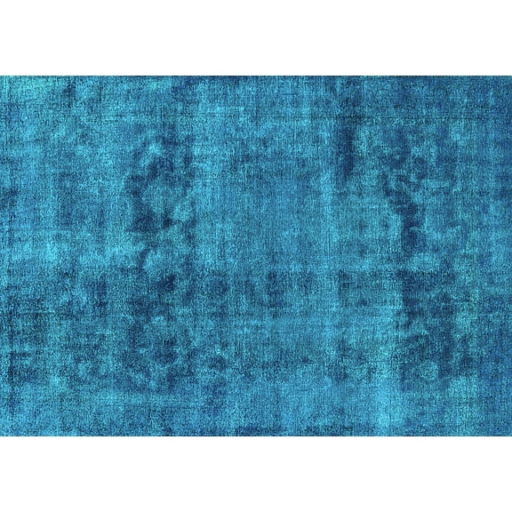 Ahgly Company Machine Washable Indoor Rectangle Persian Turquoise Blue Bohemian Area Rugs, 5' x 7'