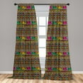 thumbnail image 5 of Ambesonne African Curtains, Colorful Indigenous Art, Pair of 28"x95", Multicolor, 5 of 5
