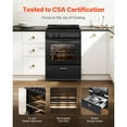 thumbnail image 6 of KFFKFF 24-inch Electric Range Oven, 2.7 Cu. Ft. Compact Freestanding Design, Stainless Steel Finish, Features 4 Burners, Adjustable Racks, Storage Drawer, Black (No power cord), 6 of 9