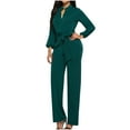 thumbnail image 4 of Womens Fall Fashion,Women Fall Fashion,Fall Fashion Women V-Neck Pocket Button Long Sleeve Tie Jumpsuit,Sleeves for Women, 4 of 4