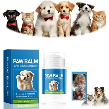 Cat Dog Paw Pad Balm Stick (1 oz) | Natural Lick Safe Dog Paw Blam Protector, Soother & Moisturizer for Cracked Dry & Damaged Paws, Nose & Elbows | Snout Soother for Dogs