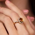 thumbnail image 5 of Bling Jewelry Womens 3CT Yellow Citrine Halo Ring Oval CZ Gold Plated Silver, 5 of 6