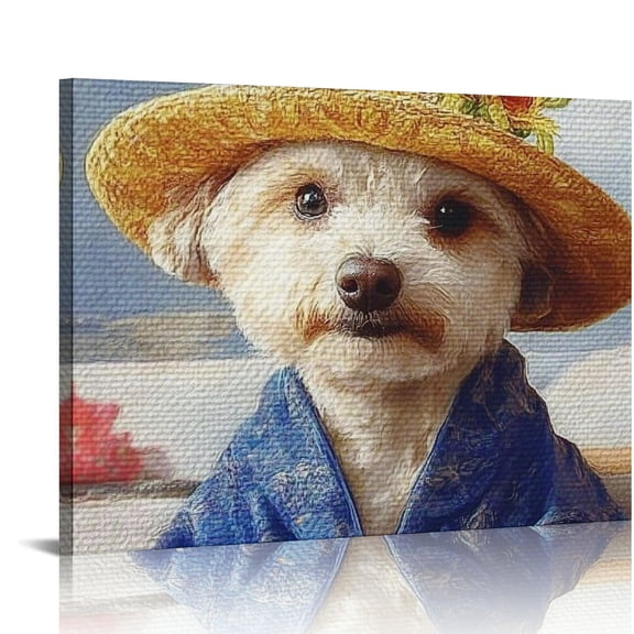 FCXZI Dog Canvas Wall Art Dog Bathroom Wall Decor Funny Dog Picture Wall Decor Farmhouse Dog In Bathtub Prints Painting  Artwork For Bathroom Toilet Office Bedroom  Canvas painting 16x12in