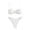 White, variant on Minjewel Women's High Waist Bikini Set, Retro Two Piece Swimwear, Sexy Bathing Suit for Women Beachwear,Black L