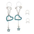 thumbnail image 1 of lionlar Dangle Non Clip on Body Jewelry , Blue Heart, 1 of 9