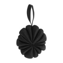 Unique Bargains 1 Pc Pumpkin-shaped Ribbon Bath Shower Loofah Sponge Body Puffs for Bathroom Black
