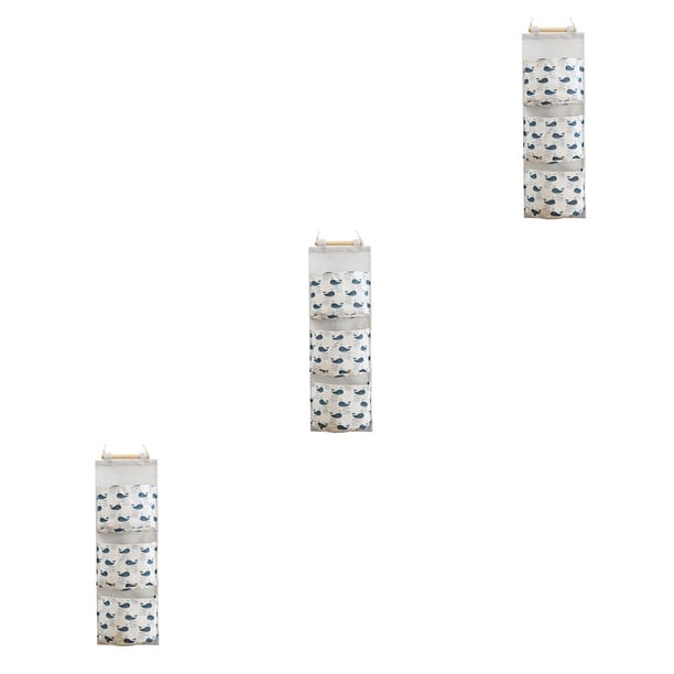 Naiovety Bolsa de almacenamiento para colgar en la pared con 3 rejillas, organizador de juguetes, bolsillo, bolsa para artículos diversos Type1 NO1
