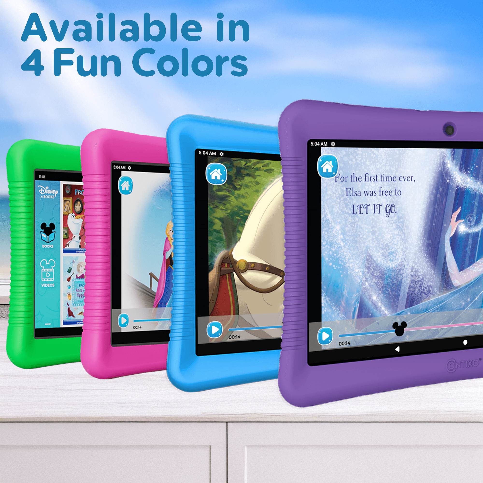 Contixo K103 Kids Tablets, Educational Tablets for Kids with eBooks, Tablet Case, and Kickstand, 10”, Pink