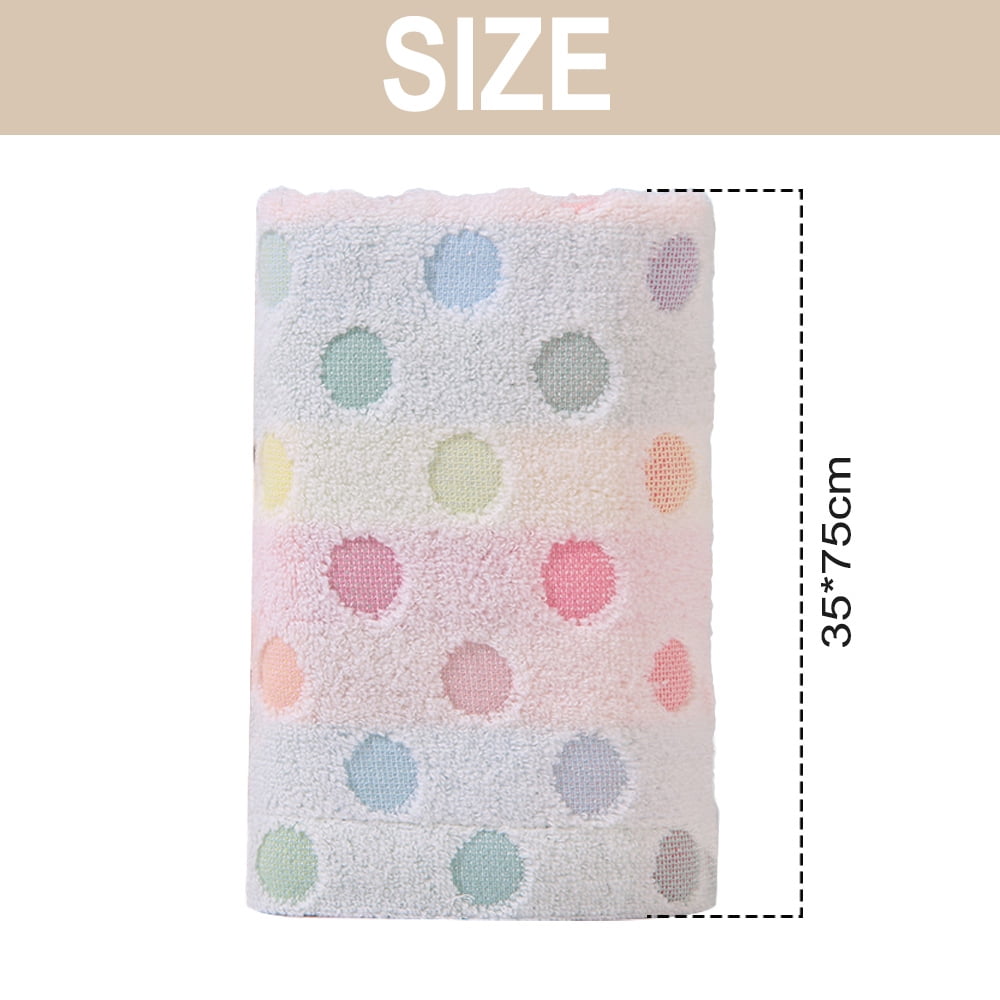 Hibalala 100% Cotton Hand Towels Colorful Polka Dot Pattern Soft Absorbent Towel 35*75CM Set of 4