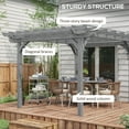 thumbnail image 4 of Outsunny 12' x 10' Wooden Pergola Grape Trellis, Outdoor Gazebo for Garden, Patio, Backyard, Deck, Gray, 4 of 10