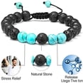 thumbnail image 3 of TINGN Lava Rock Bracelet 8mm Stone Tiger Eye Bracelet Lava Rock Bracelet Stress Relief Yoga Beads Adjustable Bracelet for Men Women, 3 of 5
